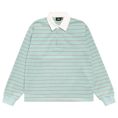 Pre-owned Stussy Striped Rugby Shirt 'blue' | Men's Size M