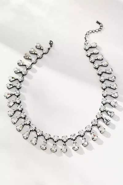 By Anthropologie Glam Crystal Collar Necklace In Silver