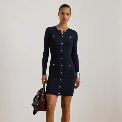 Ralph Lauren Women's Rib-knit Sweater Dress In Blue