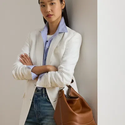 Ralph Lauren Leather Large Tasha Bucket Bag In Brown