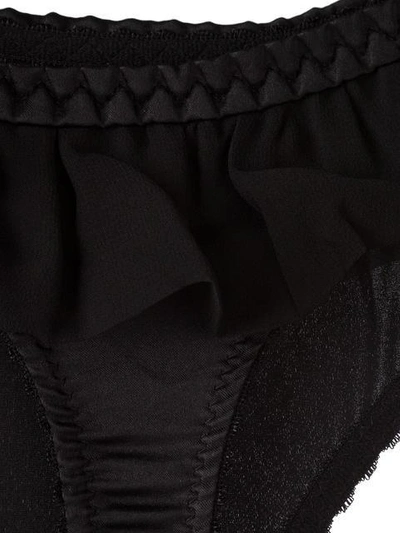 Shop Gilda & Pearl Bardot Frilled Trimmed Thong In Black