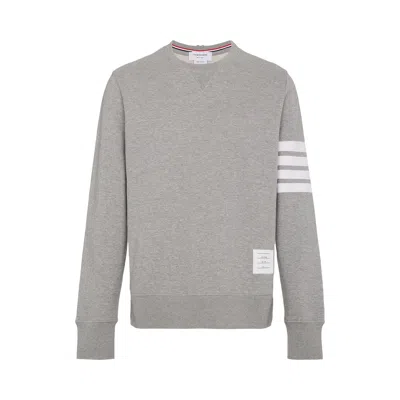 Pre-owned Thom Browne Classic Sweatshirt In Classic Loopback With Engineered 4 Bar 'light Grey' | Men's Size 3 In Gray