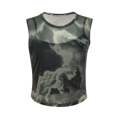 Pre-owned Alexander Wang Cropped Crewneck Tank 'black/clear' | Women's Size Xs