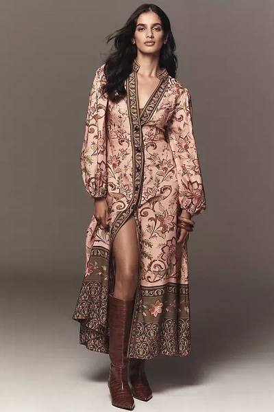 Barbour X Farm Rio Alice Long-sleeve Maxi Dress In Multi