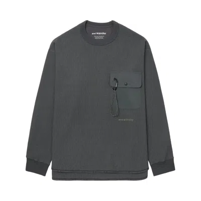 Pre-owned And Wander Waffle Long-sleeve T 'grey' | Men's Size L In Gray