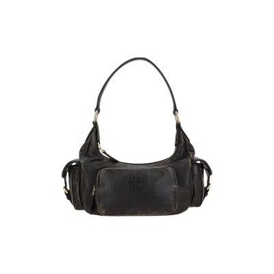 Pre-owned Miu Miu Pocket Nappa Leather Bag 'caffe' | Brown | Women's Size Onesize