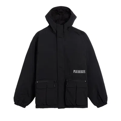 Pre-owned Pleasures Run Hooded Jacket 'black' | Men's Size Xl