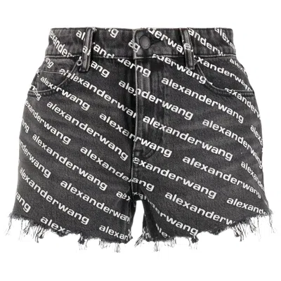 Pre-owned Alexander Wang Bite Shorts 'grey Aged/white' | Women's Size 25 In Gray