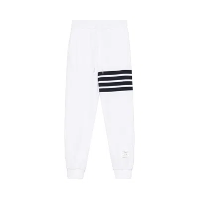 Pre-owned Thom Browne Sweatpants In Classic Loopback 'white/navy' | Women's Size 38