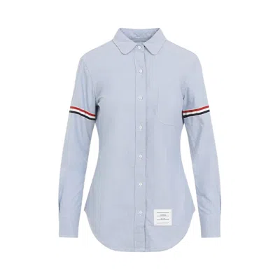 Pre-owned Thom Browne Classic Long-sleeve Round Collar Shirt 'light Blue' | Women's Size 38