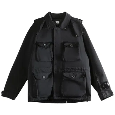 Pre-owned C.p. Company Medium Jacket In Micro Kei 'black' | Men's Size L