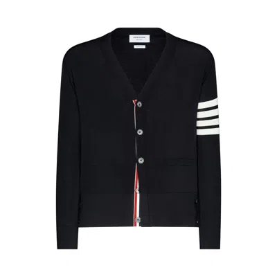 Pre-owned Thom Browne Classic 4 Bar Merino Wool V Neck Cardigan 'black' | Men's Size 2