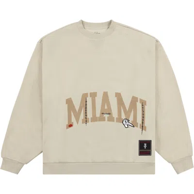 Pre-owned Cactus Jack By Travis Scott X Mitchell & Ness University Of Miami Crewneck 'tan' | Men's Size M In Brown