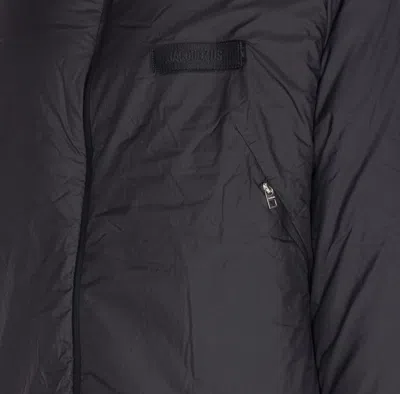 Jacquemus Padded High Neck Quilted Down Jacket In Black