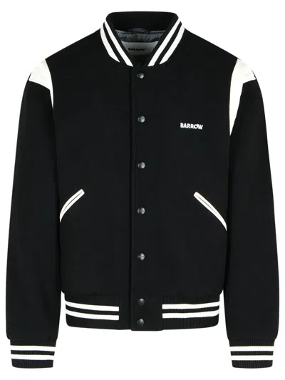 Barrow 'college' Black Polyester Bomber Jacket In Black