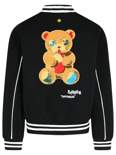 Barrow 'college' Black Polyester Bomber Jacket In Black