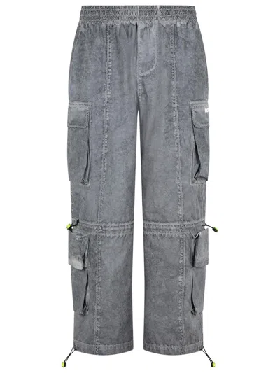 Barrow Grey Cotton Cargo Pants In Gray