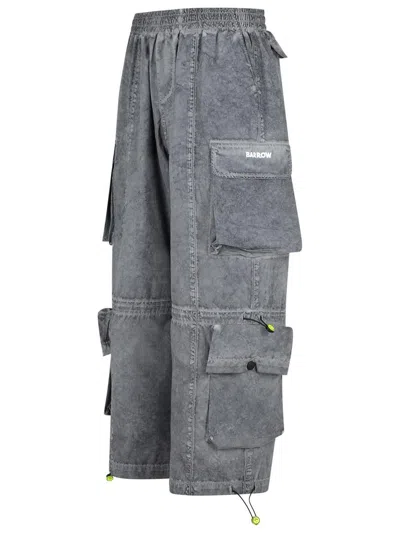 Barrow Grey Cotton Cargo Pants In Gray