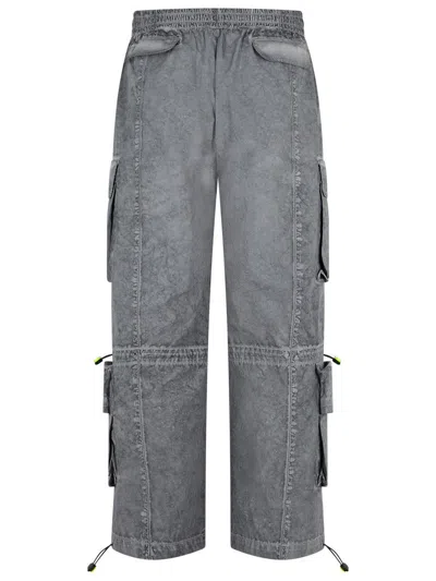 Barrow Grey Cotton Cargo Pants In Gray