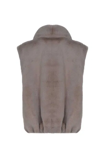 Pinko 'deyn' Fur-effect Vest In Neutral