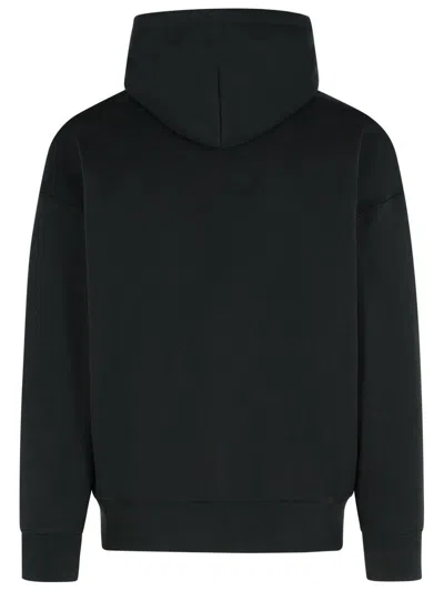 Polo Ralph Lauren Hooded Sweatshirt Featuring Bear Graphic And Ribbed Cuffs In Black