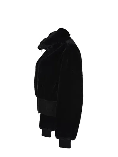 Pinko Bomber En Fourrure Synthétique In Black