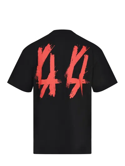 44 Label Group Cotton T-shirt With Logo Print In Black