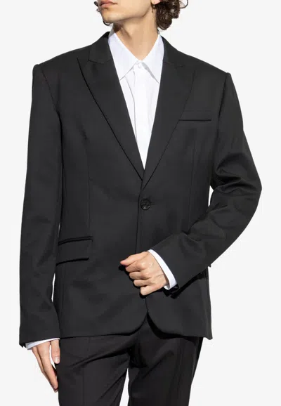 Balmain Wool Single-breasted Blazer In Black