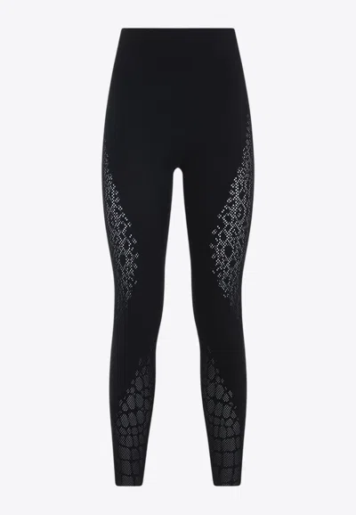 Wolford Snakeskin Pattern Stretch Leggings In Black