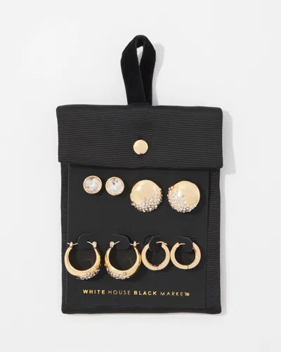 White House Black Market Pave 4-pack Earrings |  In Gold