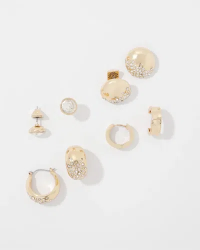 White House Black Market Pave 4-pack Earrings |  In Gold