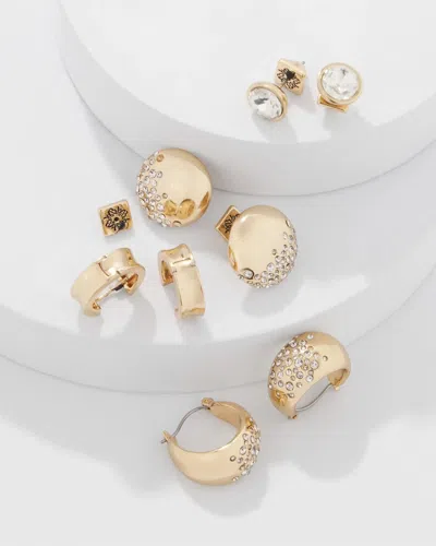 White House Black Market Pave 4-pack Earrings |  In Gold