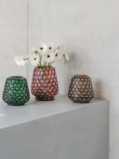 Xlboom Kuro Prism Glass Vase (29cm X 21cm) In Pink