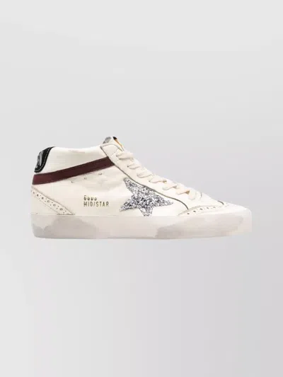 Golden Goose Low Top Sneakers With Glitter Star And Perforations In Gold