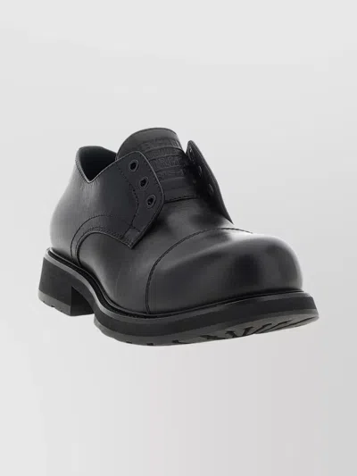 Balenciaga Black Truck Leather Derby Shoes In Black