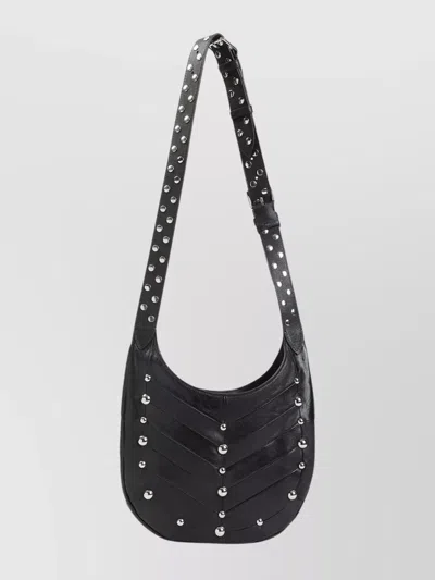 Valentino Garavani Small Hoboho Chevron Quilted Shoulder Bag With Studs In Black