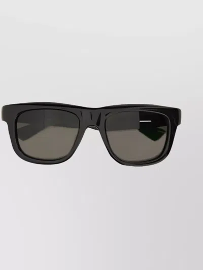 Bottega Veneta Rectangular Frame Sunglasses Thick Temples In Black