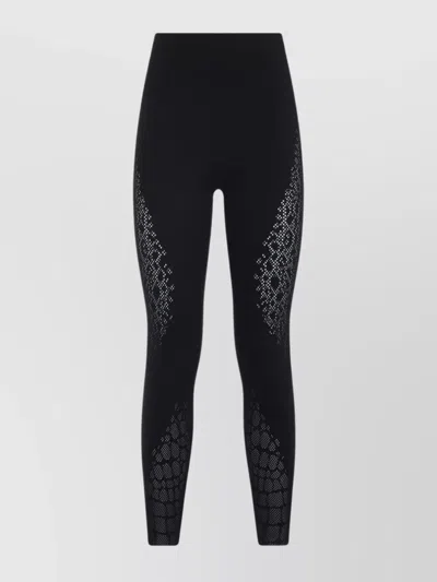 Wolford Snakeskin Pattern Stretch Leggings In Black
