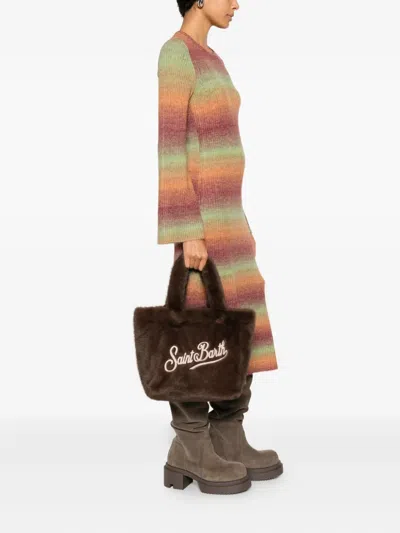 Mc2 Saint Barth Colette Soft Fur Tote Bag In Brown