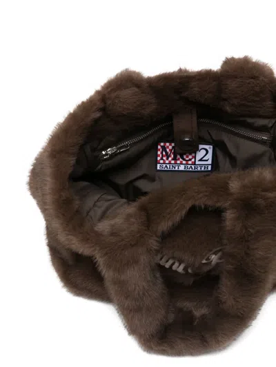 Mc2 Saint Barth Colette Soft Fur Tote Bag In Brown