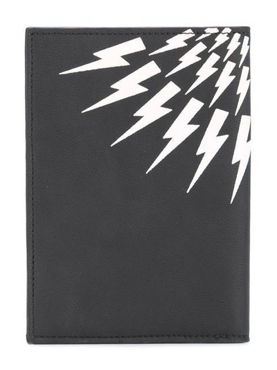 Shop Neil Barrett Lightning Bolt Print Wallet In Black