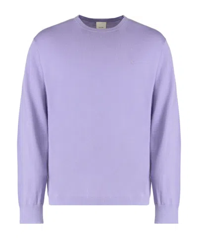 Calvin Klein Sweater With Round Neck In Wool In Purple