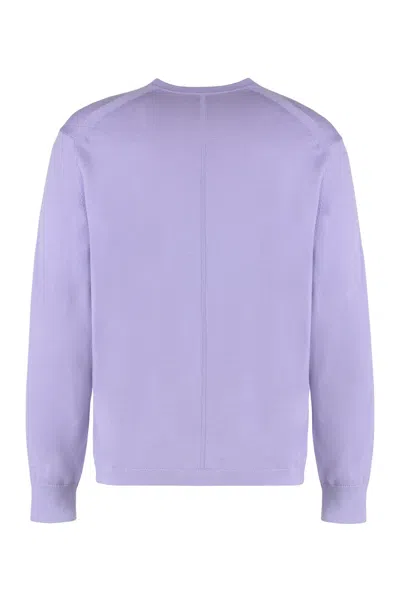 Calvin Klein Sweater With Round Neck In Wool In Purple