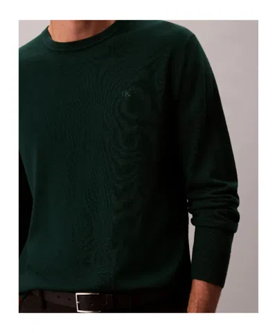 Calvin Klein Sweater With Round Neck In Wool In Gray