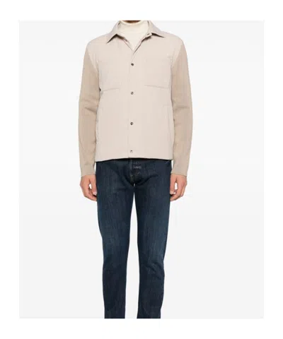 Herno Tailored Blazer With Chest Pockets And Collared Neck In Neutral