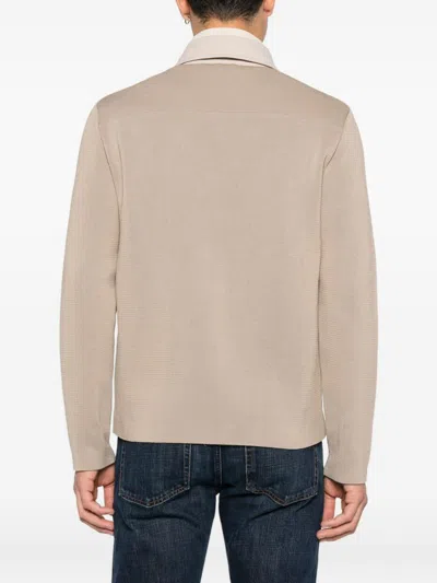 Herno Tailored Blazer With Chest Pockets And Collared Neck In Neutral