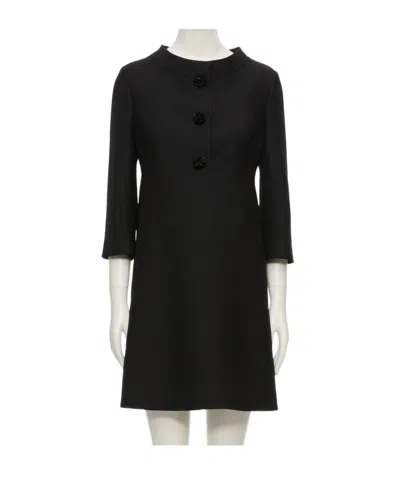 Valentino Embellished Wool And Silk-blend Crepe Mini Dress In Black