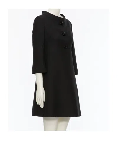 Valentino Embellished Wool And Silk-blend Crepe Mini Dress In Black