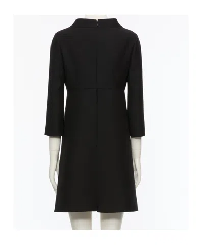 Valentino Embellished Wool And Silk-blend Crepe Mini Dress In Black