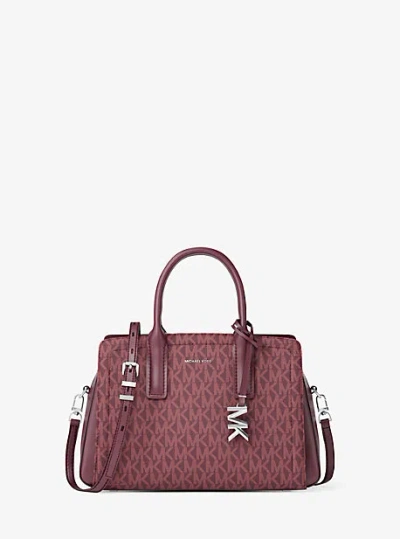 Michael Kors Laila Small Signature Logo Satchel In Pink